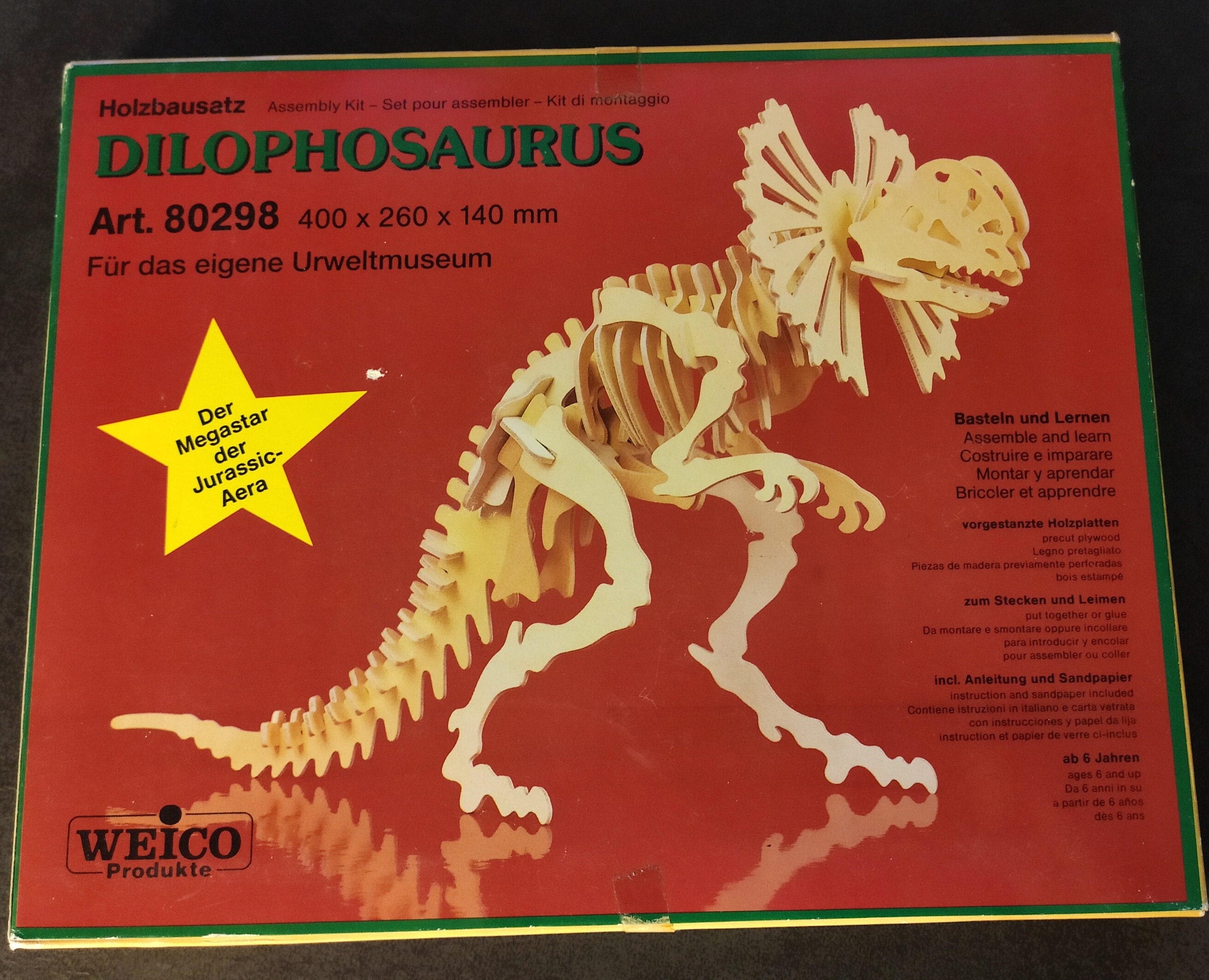 VINTAGE Weico Holzbausatz Dilohosaurus Art. 80298 ab 6 Jahren NEU
