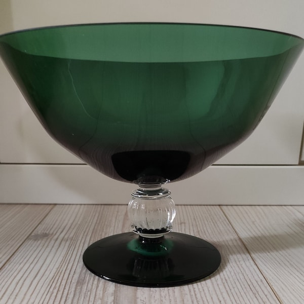 Glasschale Smaragdgrün Vintage Glaseinsatz 70er