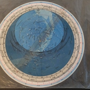 Mappa stellare del cosmo rotante VINTAGE con istruzioni per l'uso 1977