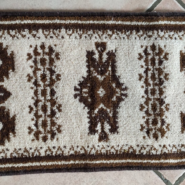 VINTAGE Teppichläufer Schurwolle (Scheerwol) Casablanca 80 x 35cm