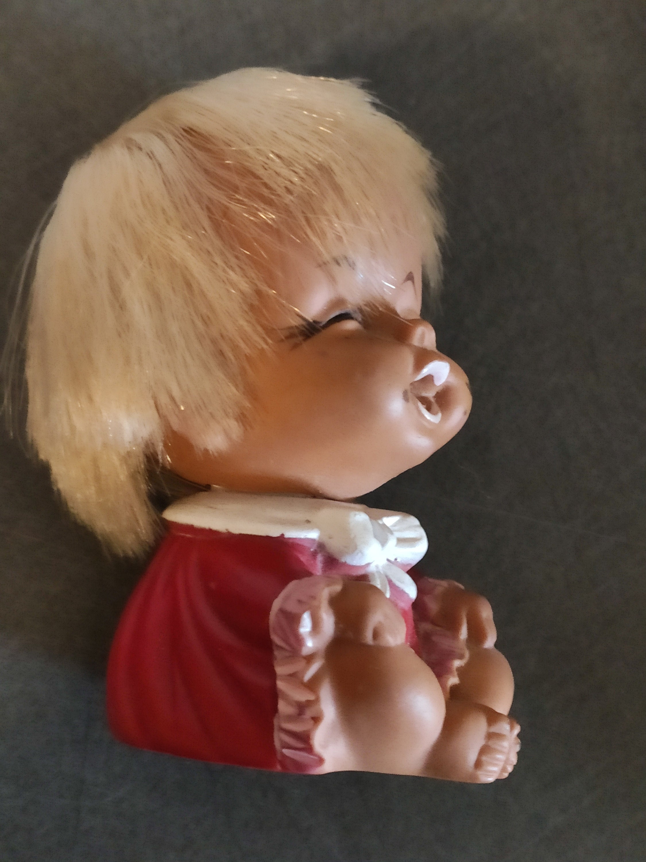 Ancienne Petite Poupée Vintage Japan – Enfant Roux Rieur – Kwai – Années 60 – Rare