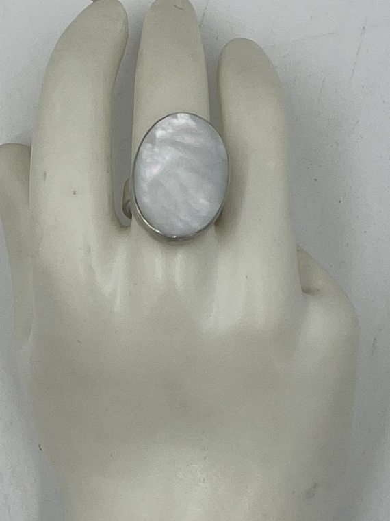 Fabulous Sterling Silver with Mother of Pearl Ring