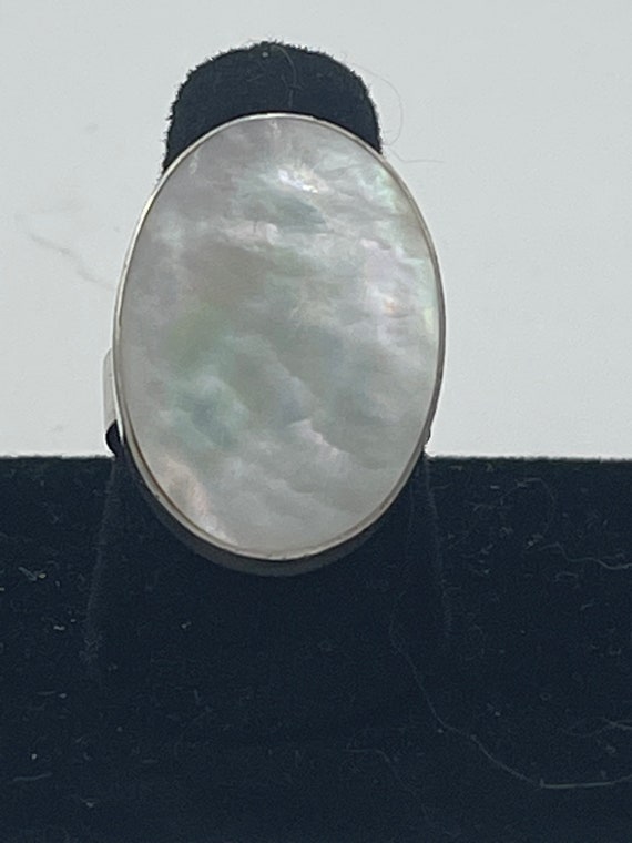 Fabulous Sterling Silver with Mother of Pearl Ring - image 2