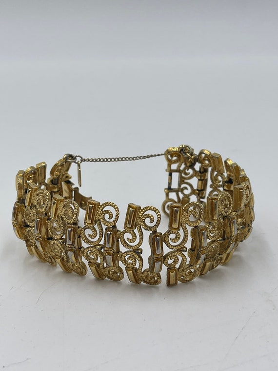 Vintage Gold Chunky Monet Bracelet - image 1