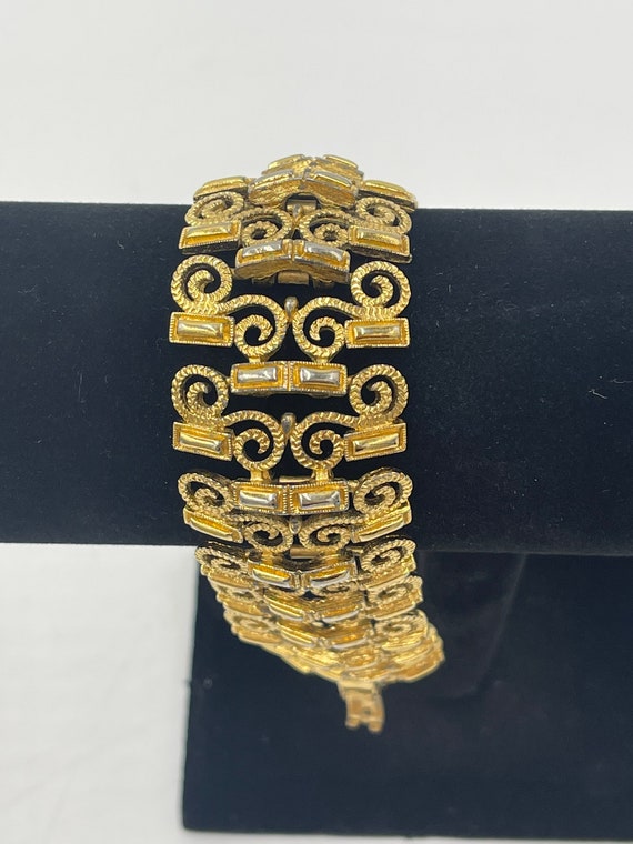 Vintage Gold Chunky Monet Bracelet - image 2