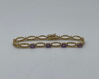 Amethyst Link Bracelet