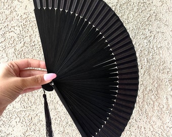 Black Folding Hand Fan