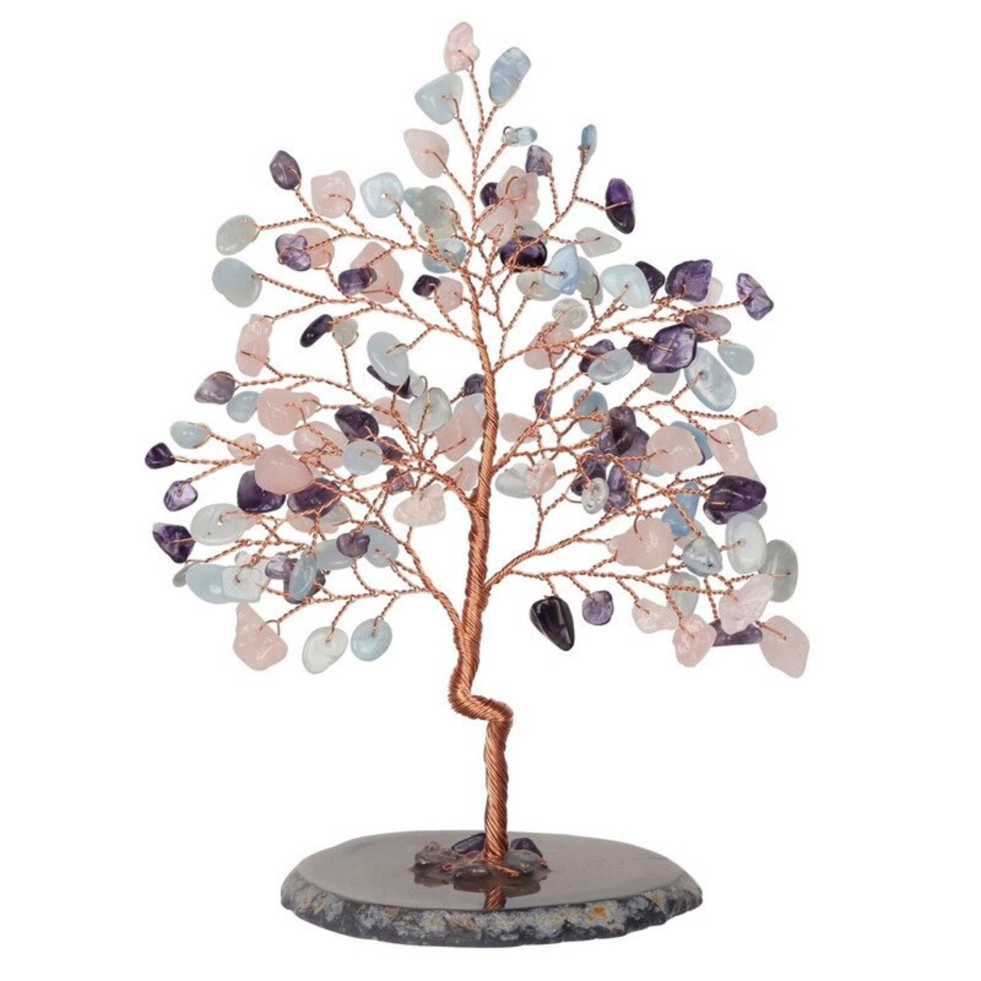 Mini Arbre Cristal Améthyste Quartz , Décor Pour Bureaux ou Maison