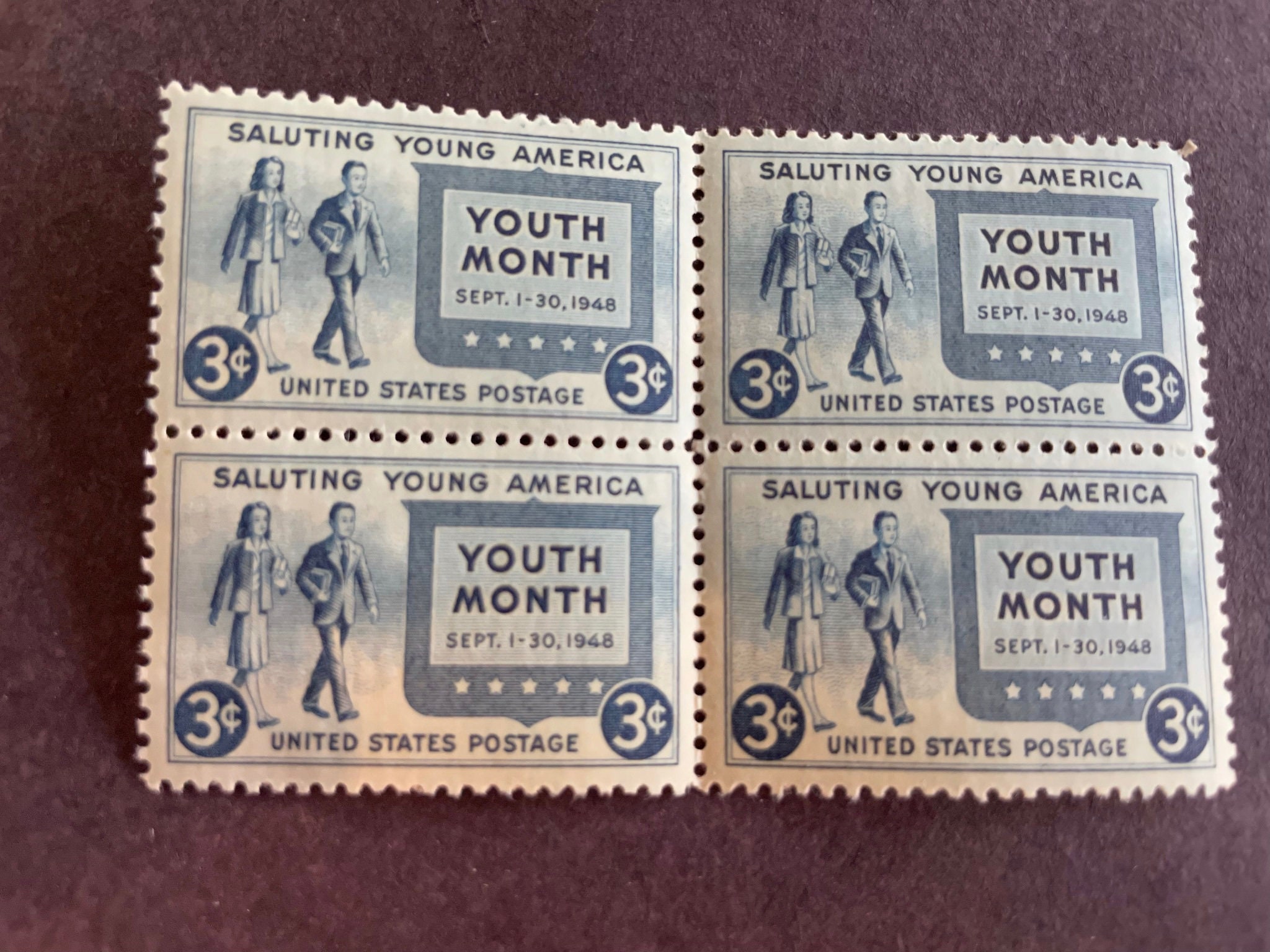 Salute to Youth Stamps, Scott 965, Issued 1948, Face Value 3 Cents