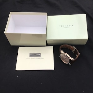 Ted Baker Mens Tb263br. H.l. Wristwatch With Leather Strap In Original Box