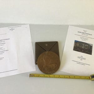 Penique de la muerte de bronce antiguo y raro de la Primera Guerra Mundial en estuche de cartón original: soldado Edward Tupman