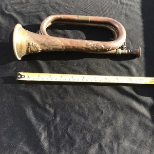 vintage australian commonwealth military forces copper and brass bugle