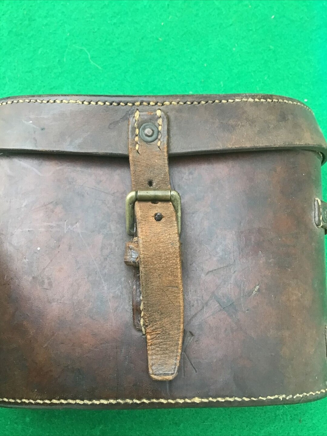 Vintage Ww1 Brown Leather Binoculars Case No. 3 Prismatic . 1916 Dated