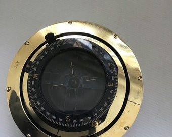Vintage WW2 Era Air Force Task Brass Large Compass