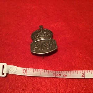 Vintage Ww2 Arp Silver Hallmarked Badge