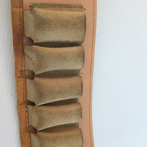 Vintage Beige Suede & Leather Cartridge Belt With 19 Suede Cartridge Loops