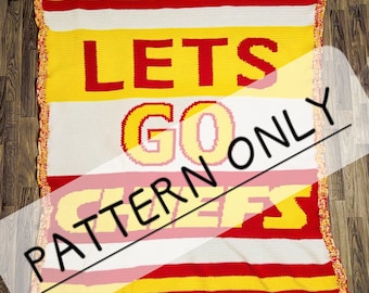 Patrón de manta de crochet Chiefs / Patrón PDF