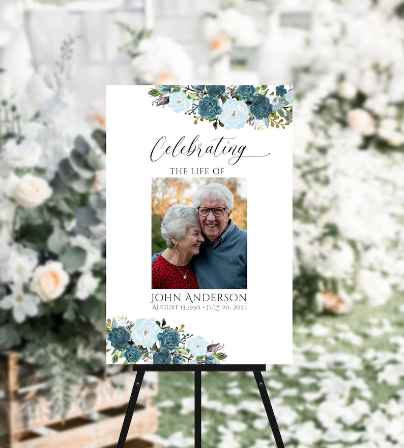 Funeral Sign, Celebration Of Life Poster, In Loving Memory