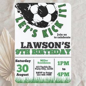Soccer Birthday Party Invitation: Editable Canva Template (5x7&quot; PDF Download)