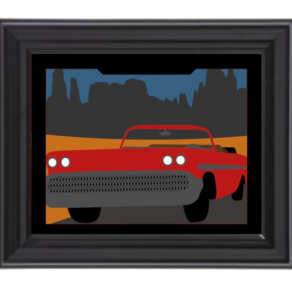 Personalizable Cadillac Convertible-3d Shadow Box Svg- For Cricut