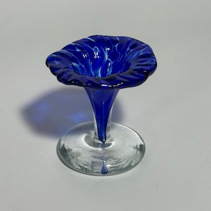 Mini Cobalt Blue Art Glass Bud Vase: Speckled Wildflower Vase
