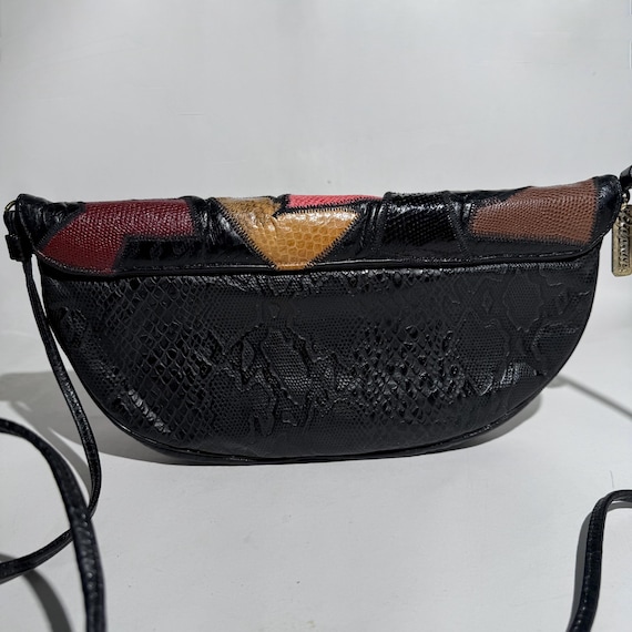 80s Exotic Leather Patchwork Clutch: Caprice Hand… - image 2