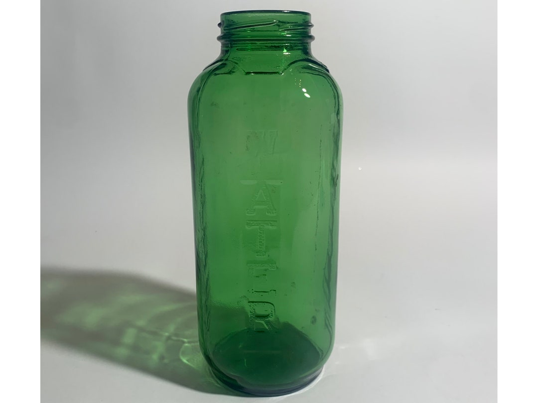 1950s Green Glass Water / Juice Bottle 40oz Etsy