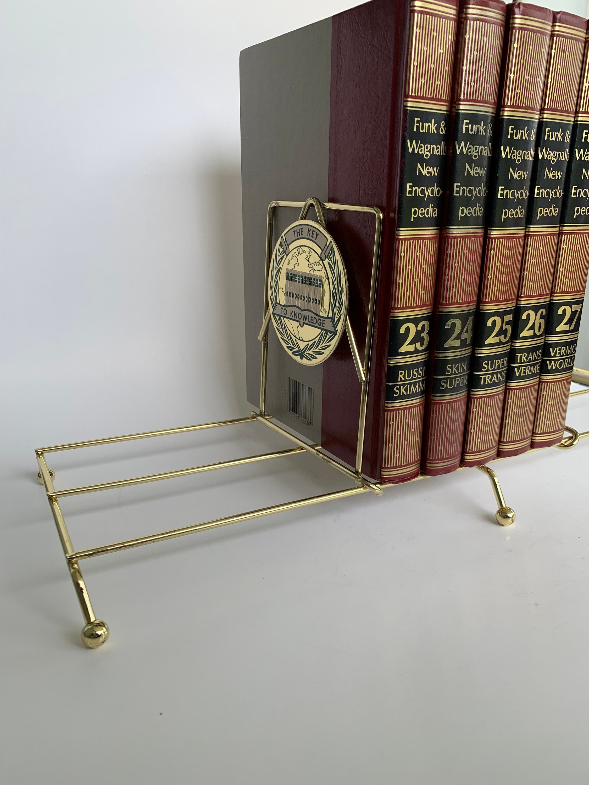 Gold Metal Adjustable Sliding Bookends / the Key to Knowledge Etsy