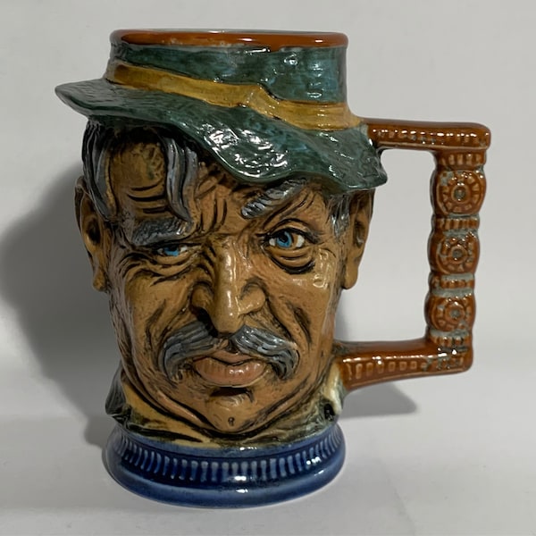 Hand Painted Old Man's Head Beer Mug / Capodimonte / S. Orvis / Rip Vietata C.C. Art 2598