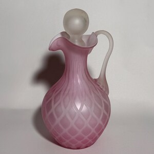 Mt Washington Pink Quilted Satin Glass Cruet with Stopper