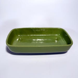 Vintage Chartreuse Green Rectangular Mod Pottery Planter