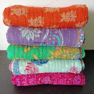 Wholesale Lot Of Indian Vintage Kantha Quilts, Bohemian Kantha Blankets, Hippie Cotton Throws