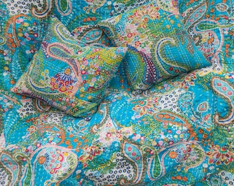 Neuer Druck Indischer Kantha Quilt Handgefertigte Kantha Bettdecke Indische Kantha Tagesdecke werfen Baumwolldecke Gudari Kantha Quilt Zu Verkaufen, Geschenk