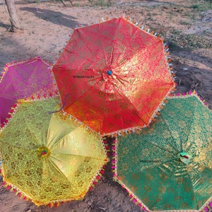 Sale On Indian Wedding Umbrella Sun Parasol Decorative Boho Art Umbrella Christmas Decor hanging umbrellas