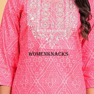 Floral Printed cotton kurti set with Dupatta Traditional Indian Outfit | Ethnic Kurta Set for Women readymade 3 pc set image 6