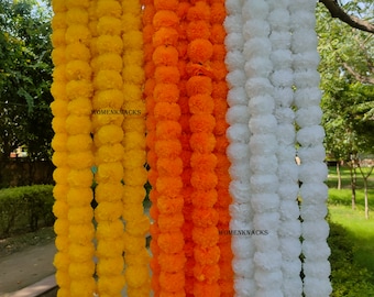 Indian Marigold Flower Garlands for wedding decoration home decor Diwali decoration flowers