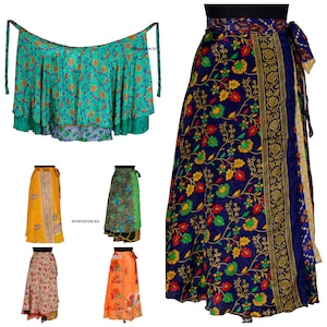 Indiase vintage zijden wikkelrokken groothandel (diverse kleuren)