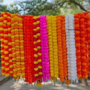 Artificial marigold gralands plastic flowers for wedding occasion