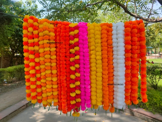 Artificial Marigold Garland: Festive Indian Wedding, Party, Christmas Decor