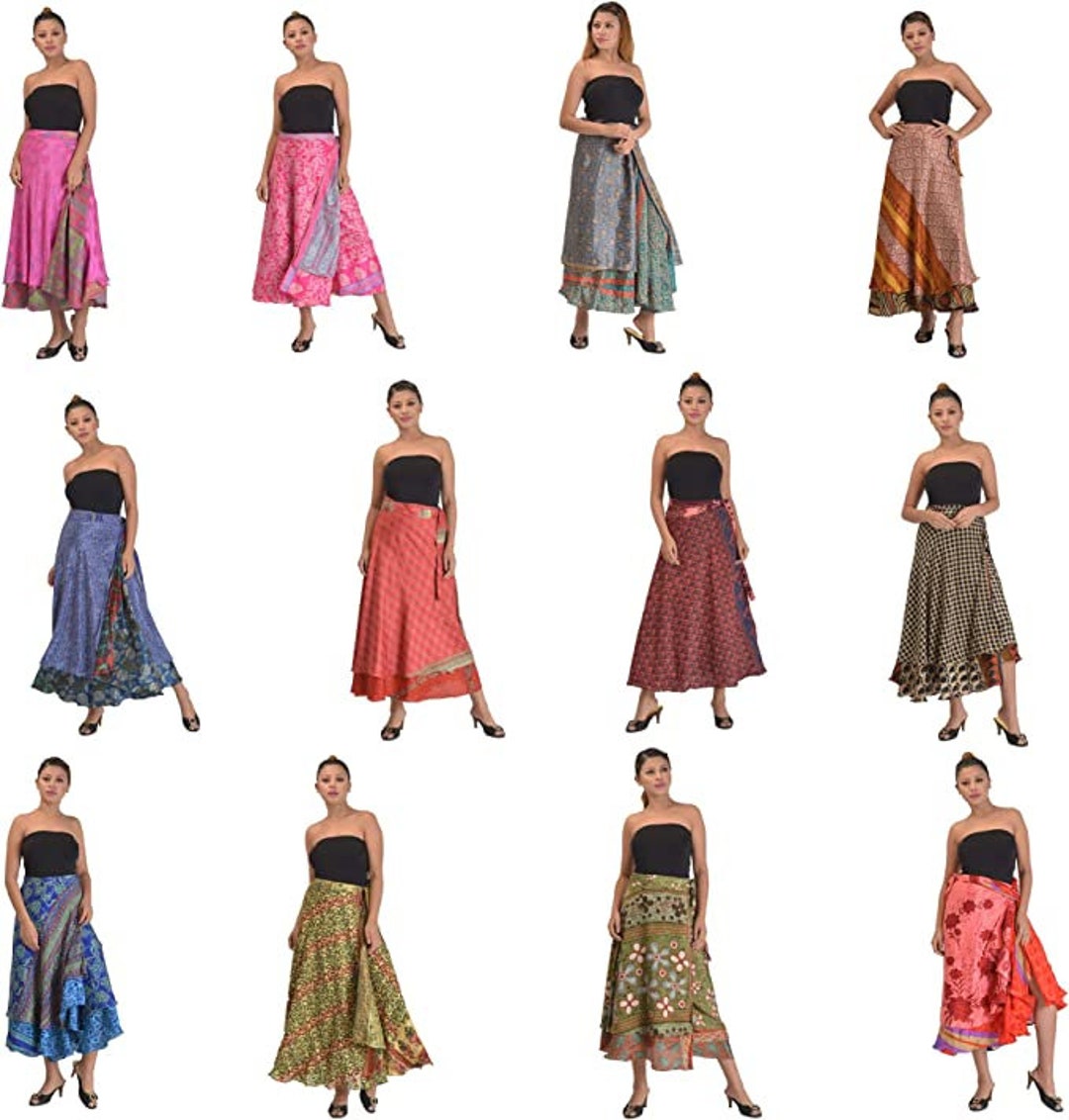 Indian Silk Skirts Vintage Silk Skirt Bohemian Skirts Wrap - Etsy