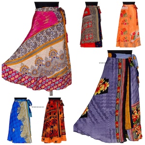 Wholesale Lot Of Vintage Handmade Silk Wrap Skirt,Bohemian Skirt,Floral Hippie Skirts,Boho skirt,Summer skirts,Wrap skirt (Assorted Colors)