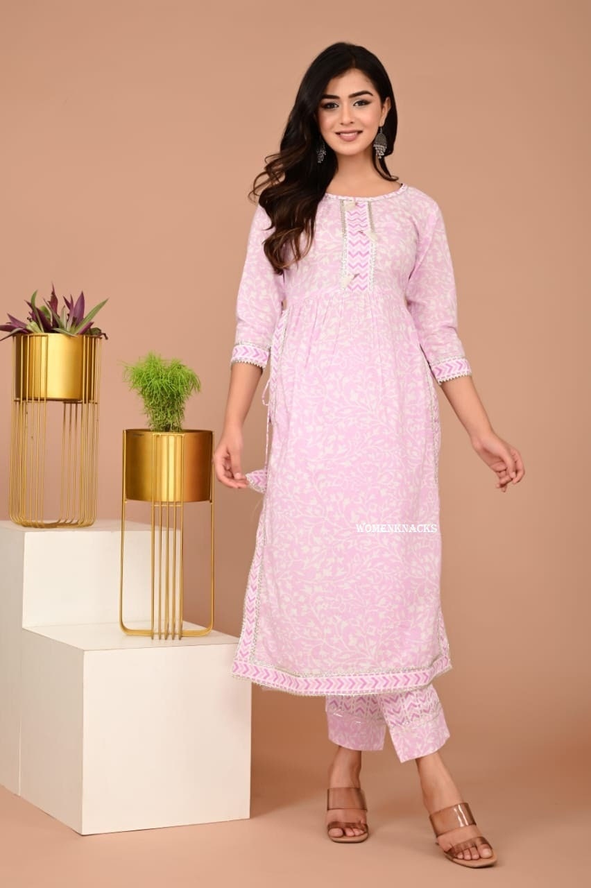 Buy Pink Kurta Suit Sets for Women by The Mini Needle Online | Ajio.com