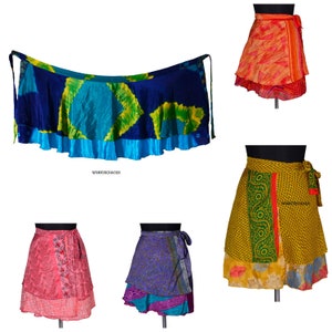 Sale on short MIni Skirt Indian Women Wrap Skirts Silk Bohemian Hippie Beach Magic short Dress summer skirts for women