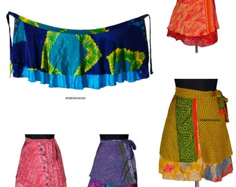 Sale on short MIni Skirt Indian Women Wrap Skirts Silk Bohemian Hippie Beach Magic short Dress summer skirts for women
