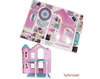 Toy Restore Replacement Stickers Fits Pink Doll Victorian Dream House 1995
