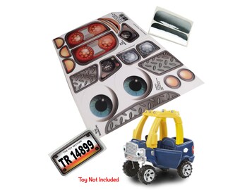 Toy Restore Replacement Decals fits 2017 Little Tikes Cozy Truck Blue Eyes Boy