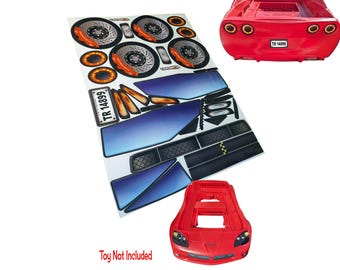 Toy Restore Stickers STEP2 Z06 Sports Car Toddler-to-Twin Bed Older Model Round