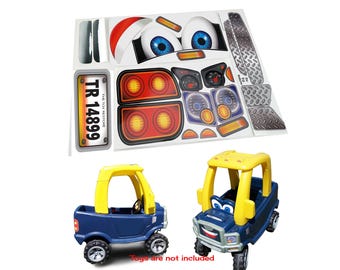 The Toy Restore Replacement Stickers Fits Little Tikes Cozy Truck with Eyes Ride-on Decals