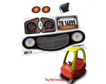 The Toy Restore Replacement Decals Fits Little Tikes Cozy Coupe II Ride-on Car Black