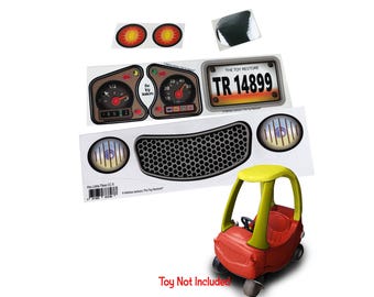 Toy Restore Replacement Stickers Fits Little Tikes Cozy Coupe II Car White